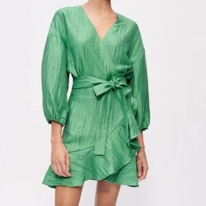 Maje Green Wrap Dress